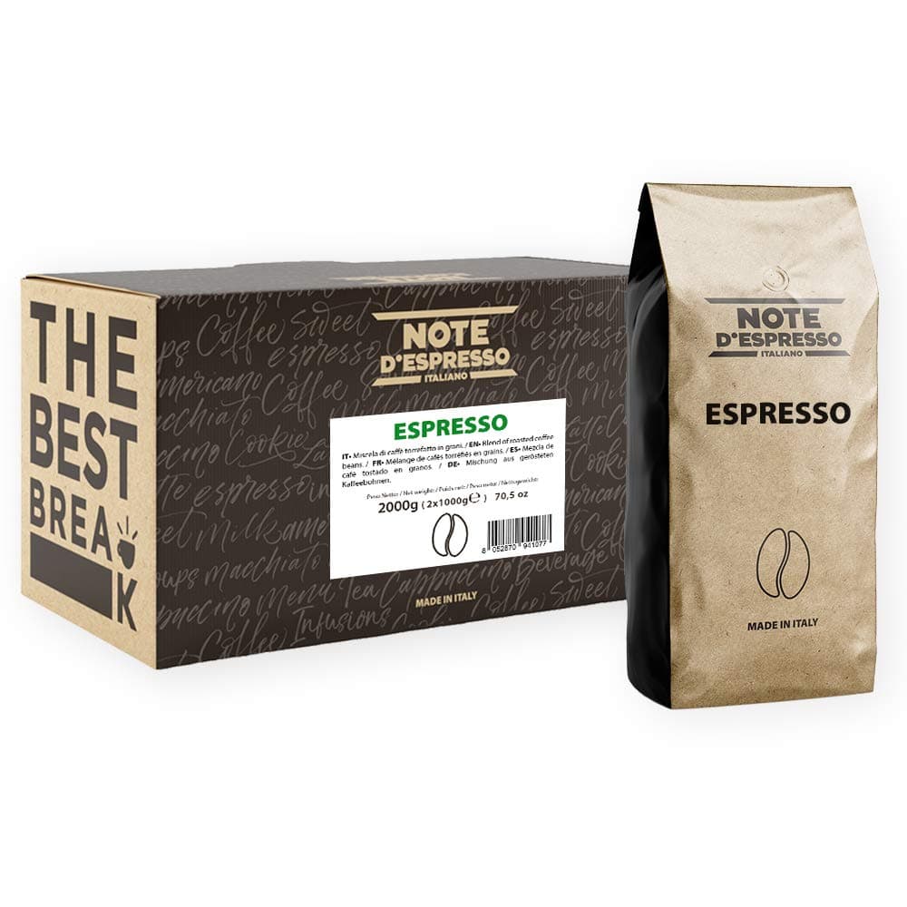 Lot de 2 Paquets d'1 Kg de Café en Grains Note d'Espresso (Via Prévoyez et Économisez)